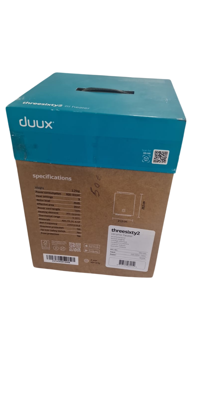 CHAUFFAGE SOUFFLANT Duux TRHEESIXTY 2 - Électroménager