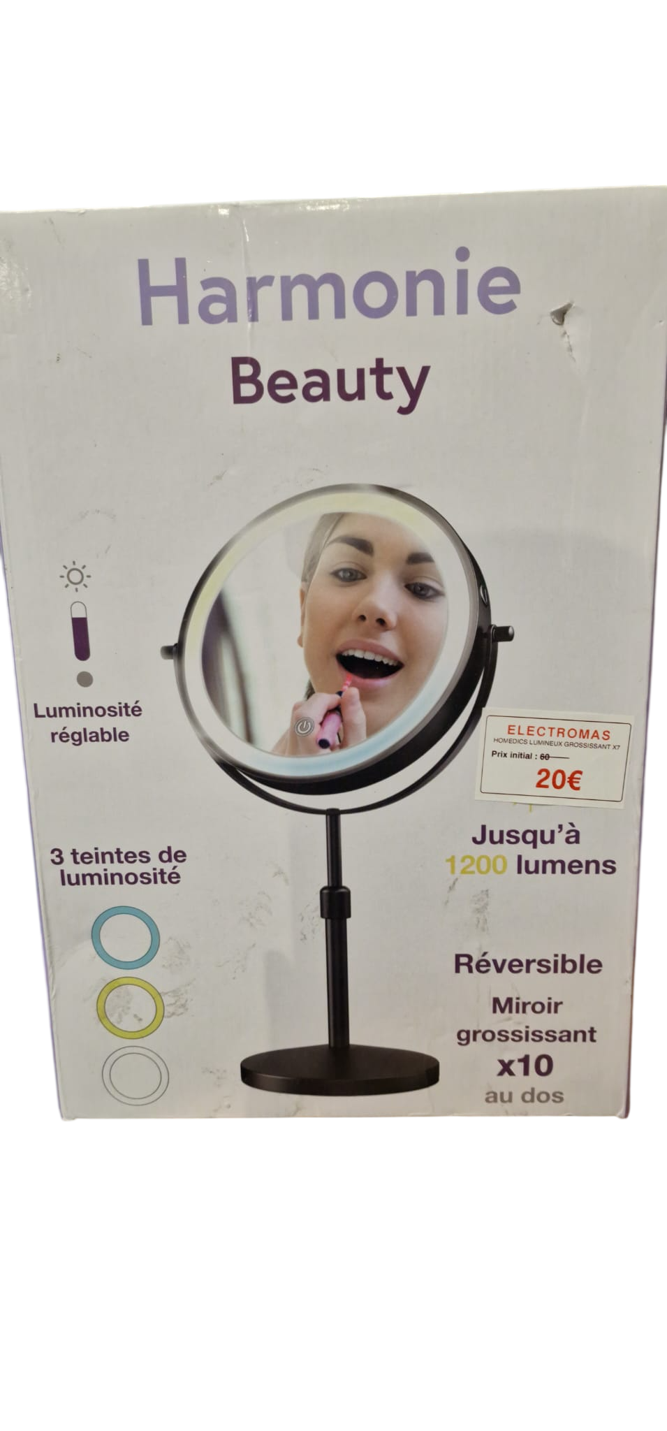 Miroir lumineux LED grossissant - Harmonie Beauty by HoMedics