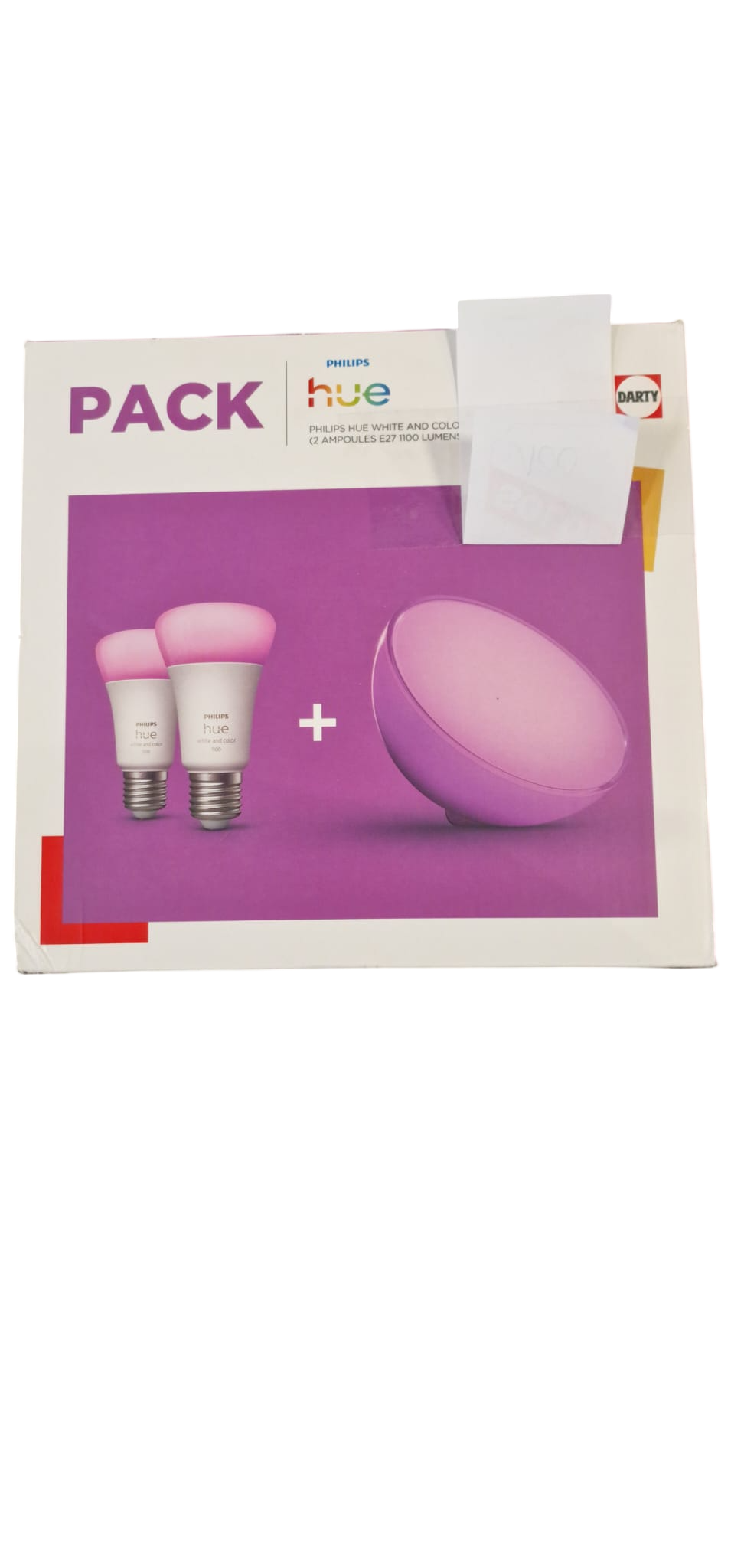 Philips Hue - 2 ampoules E27 White & Color + Portable