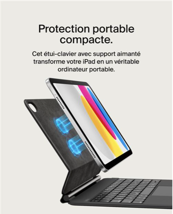 Étui-clavier Pro avec support magnétique - iPad 10,9 AZERTY - Générique