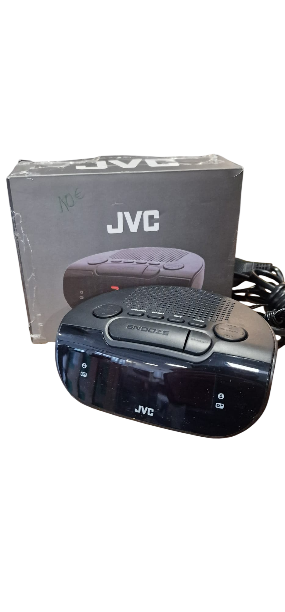 Radio-réveil JVC (modèle type RA-F221Z / similaire) - Radio-réveil numérique avec affichage LCD et fonction réveil