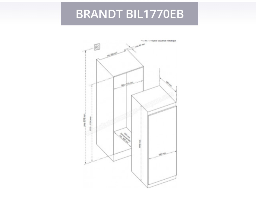 BRANDT Réfrigérateur BIL1770EB