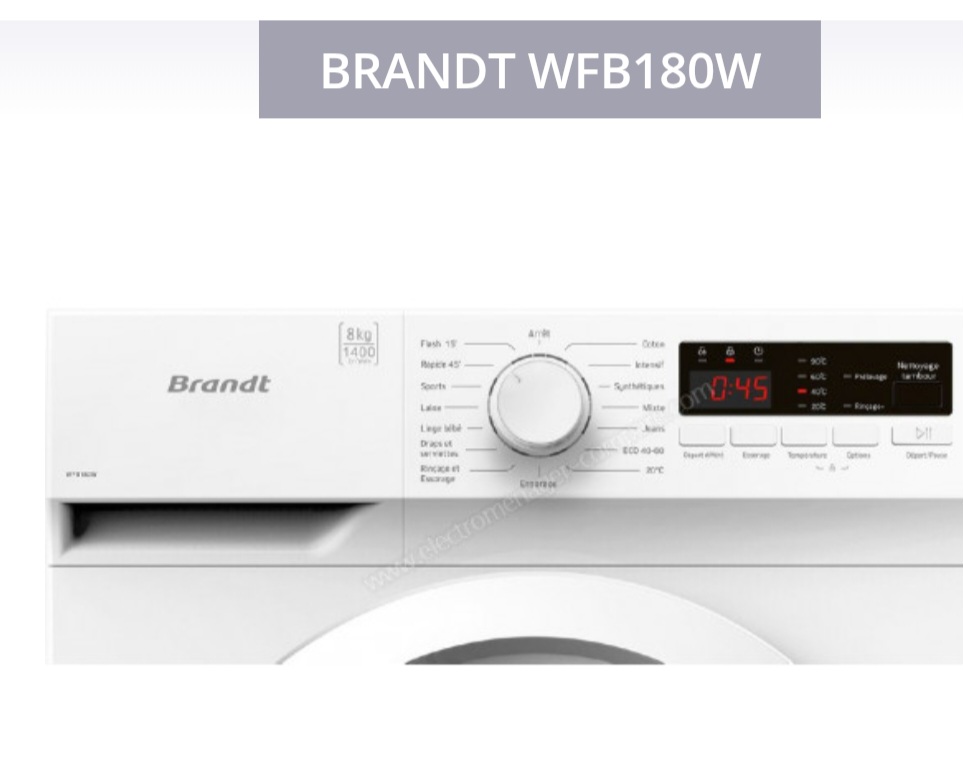 Brandt WFB180W Lave-Linge 8kg 1400 tours