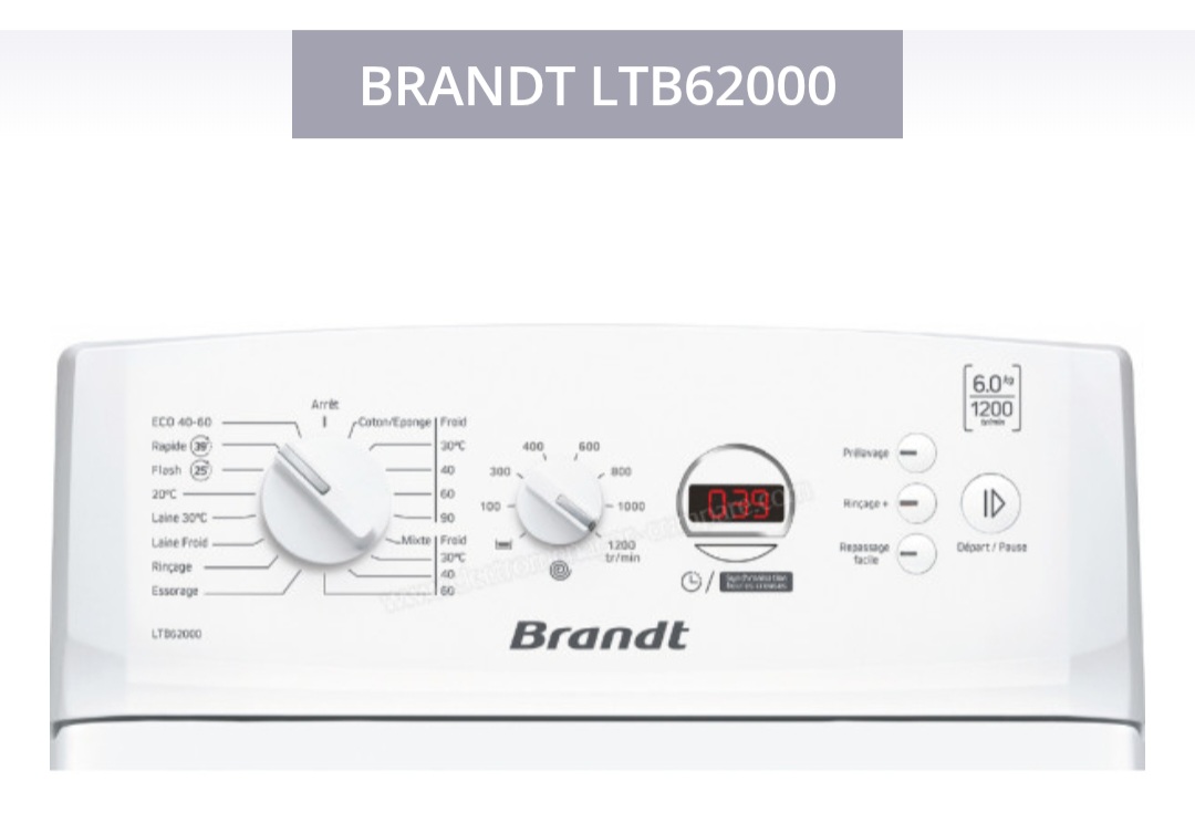 Brandt Lave-linge top LTB62000