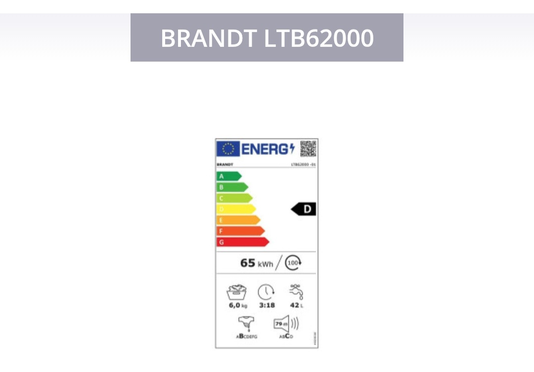 Brandt Lave-linge top LTB62000
