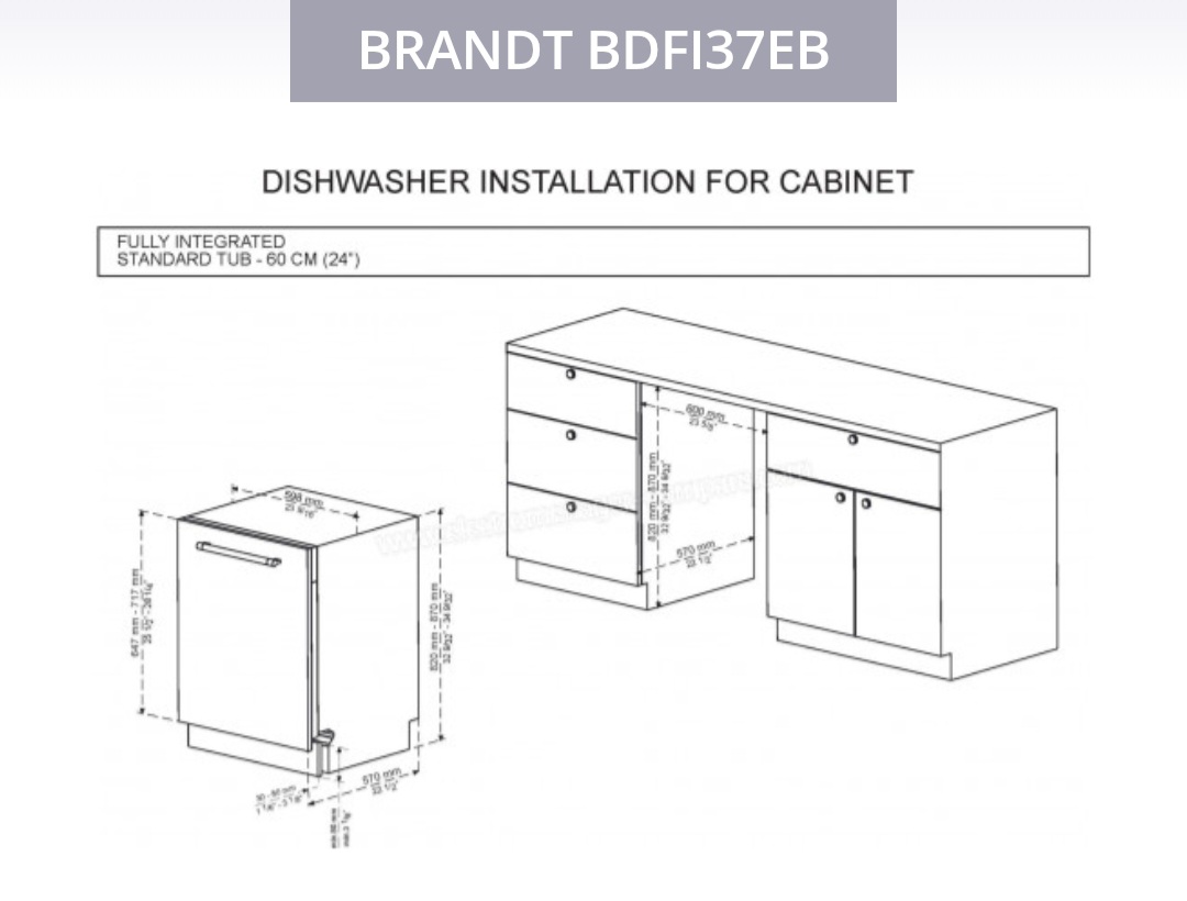 BRANDT lave vaisselle encastrable BDFI37EB