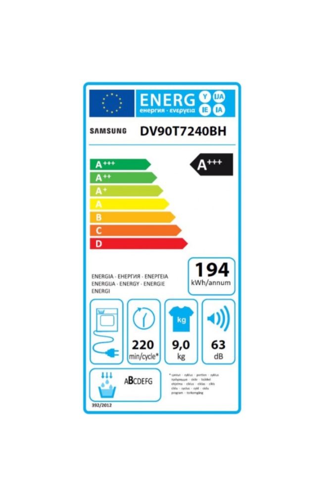 Samsung DV90T7240BH/S3 Sèche-linge