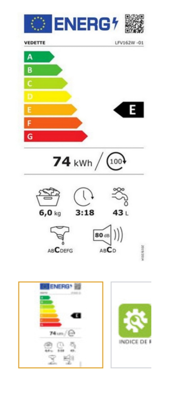 Vedette LFV162W Lave-linge