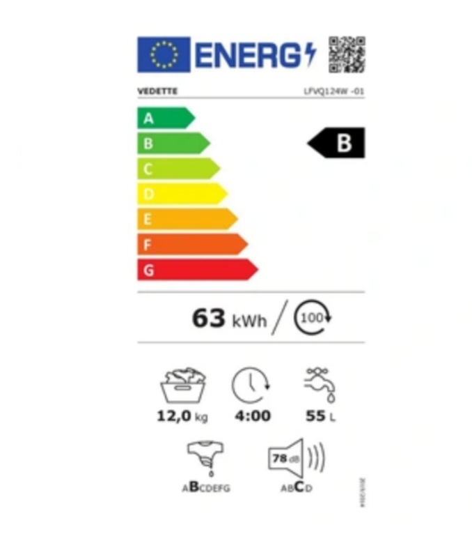 Vedette LFVQ124W Lave-linge 12kg