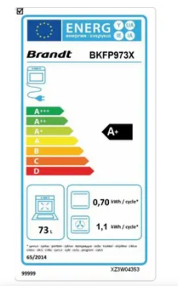 Brandt BKFP973X - Four chaleur tournante