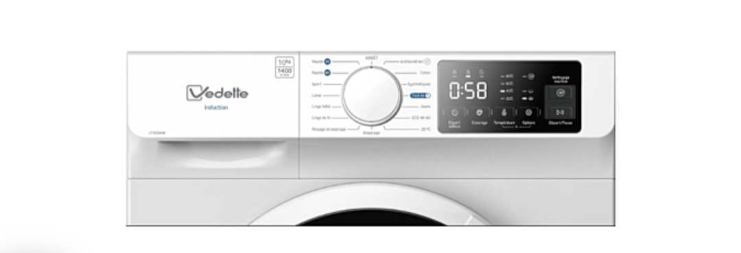 Vedette Lave Linge  LFVQ304W 10kg 1400 tours Induction