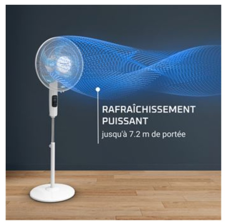 Rowenta ventilateur sur pied Turbo Silence VU5450F0 32 W Blanc