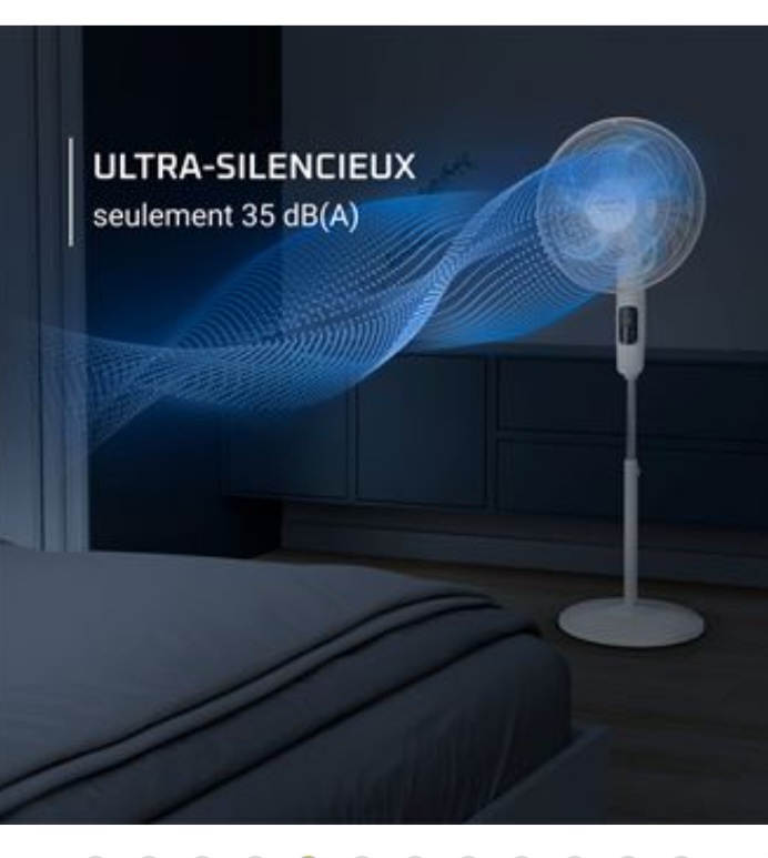 Rowenta ventilateur sur pied Turbo Silence VU5450F0 32 W Blanc