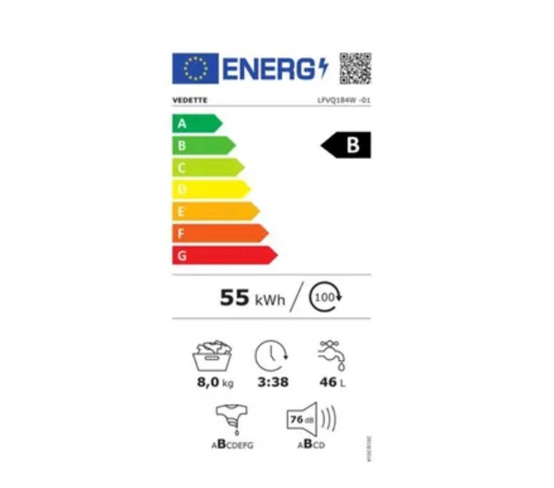 VEDETTE LFVQ184W - lave linge 8kg