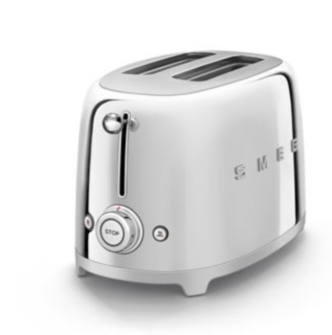 Smeg TSF01 Grille-pain 2 fentes Toaster Chrome