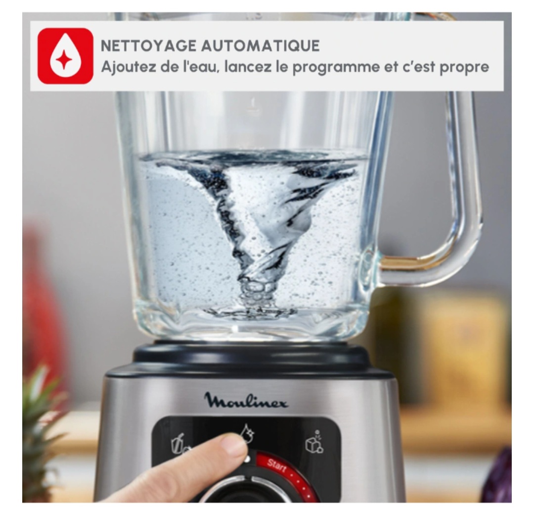 Moulinex  Blender PerfectMix+ 1200W Bol 2L Noir Métal LM871D10