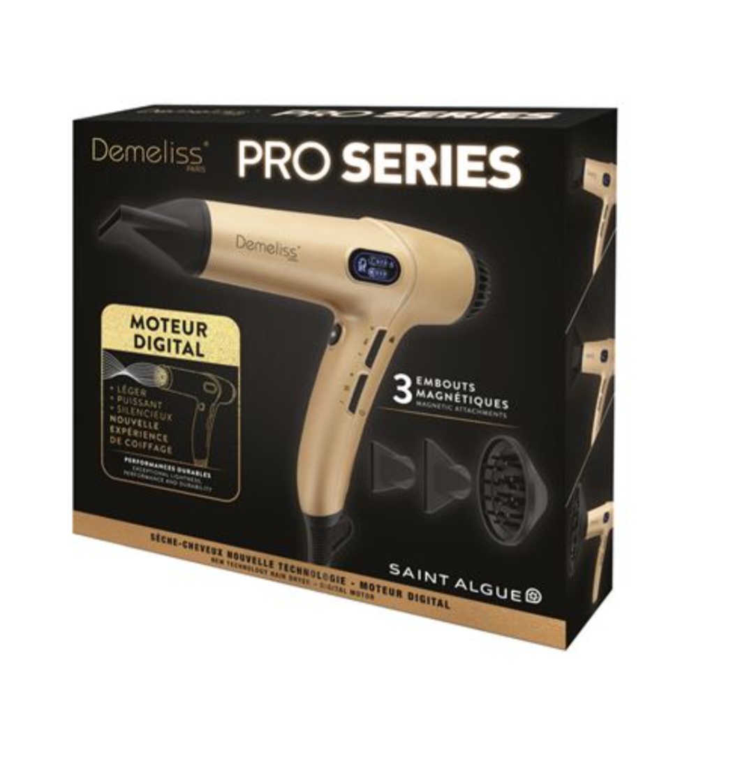 Demeliss Sèche-cheveux Saint Algue PRO SERIES Rose et Noir